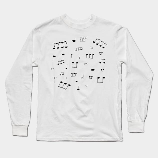 Music Notes Long Sleeve T-Shirt by WildSloths